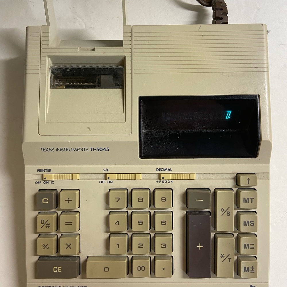 Texas Instruments Printing Calculator TI-5045 Superview Big Digits *Vintage